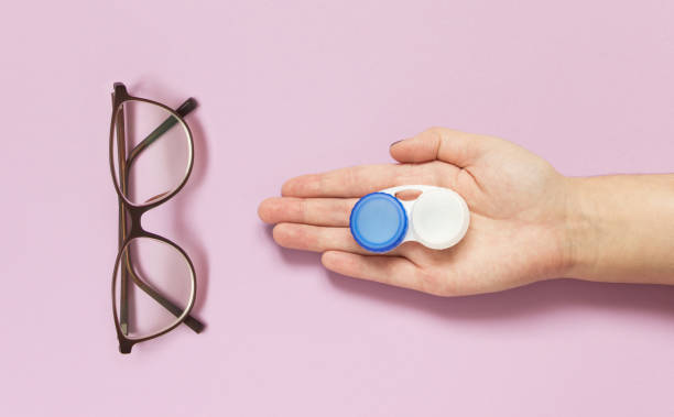 istock Glasses and contact lens case 1307073551