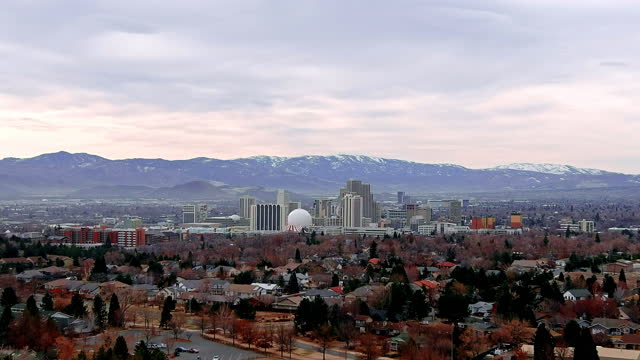 Aerial view of the City of Reno downtown skyline