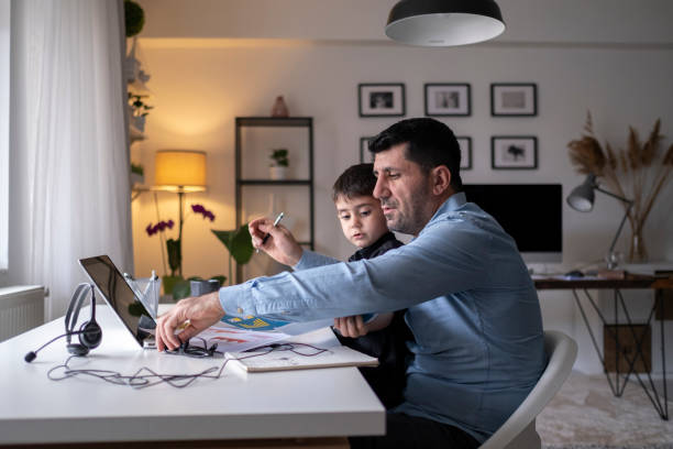 istock Businessman working at home. 1307080787