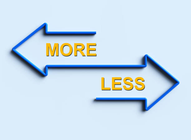 istock Choice More or Less written on 3d arrows 1307082383