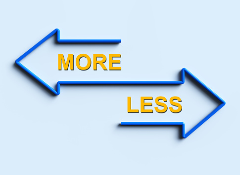 Choice More or Less written on 3d arrows