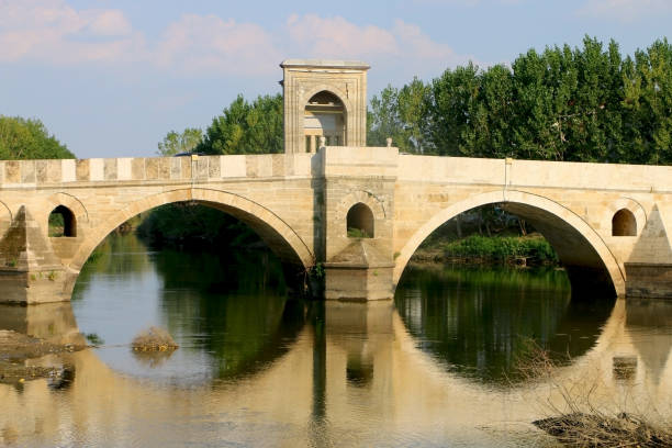 istock A Section of the Historic Meric Bridge on the Meric River, Reflection 1307086635