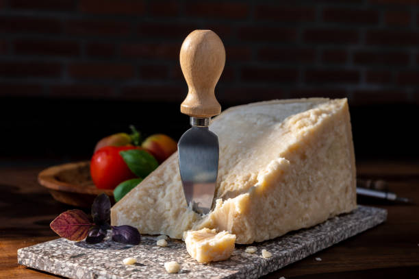 Cheese collection, hard yellow Italian cheese parmesan or parmigiano reggiano Cheese collection, hard yellow Italian cheese parmesan or parmigiano reggiano close up grana padano stock pictures, royalty-free photos & images