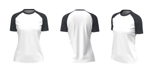 istock Short-sleeve raglan t-shirt mockup 1307093720