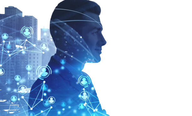 istock Confident man in city and HR network 1307094504