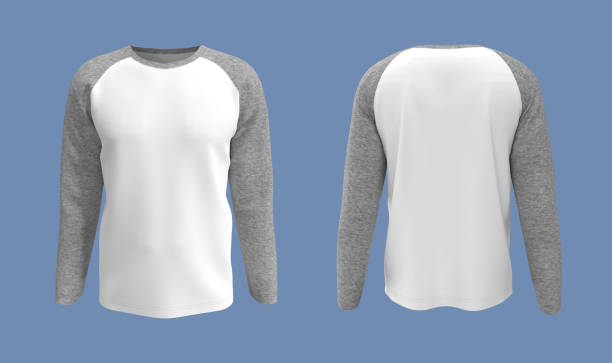 istock Long-sleeve raglan t-shirt mockup 1307094685