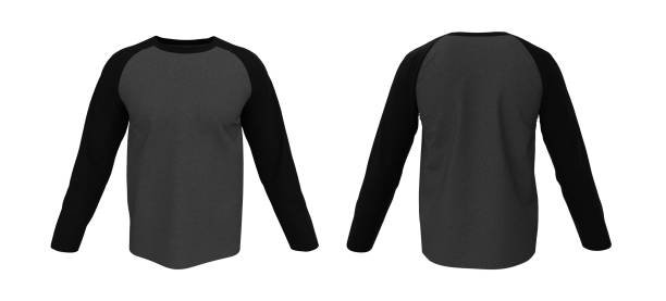 istock Blank raglan sweatshirt mock up template in front, and back views 1307094726