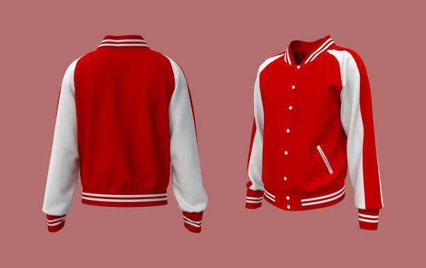 istock Sukajan baseball Jacket mockup in front, side and back views 1307094758