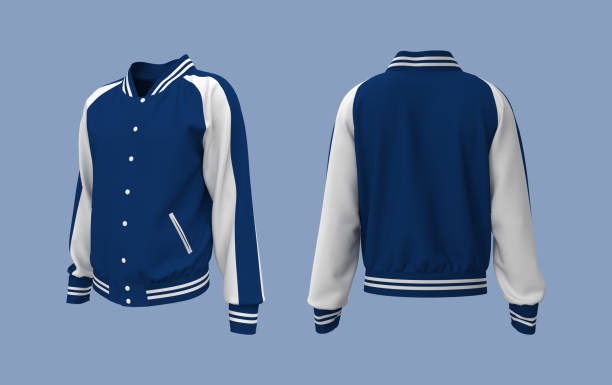 istock Sukajan baseball Jacket mockup in front, side and back views 1307094774