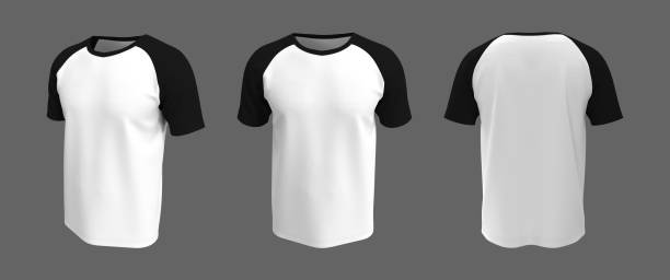 istock men's short-sleeve raglan t-shirt mockup in front, side and back views 1307094827