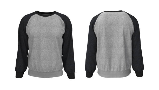 istock Blank raglan sweatshirt mock up in front, and back views 1307094854
