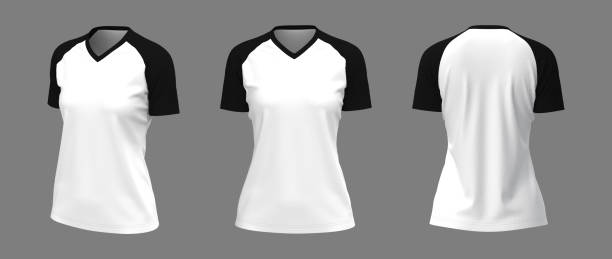 istock Short-sleeve raglan t-shirt mockup 1307094963
