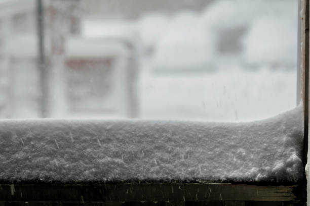 istock Snow Accumulation on Wooden Railing 1307095989