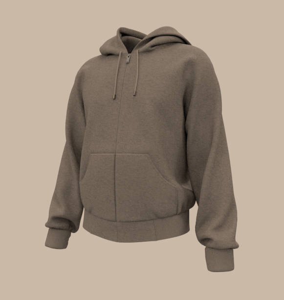 istock Blank hooded sweatshirt  mockup with zipper in front view 1307096772