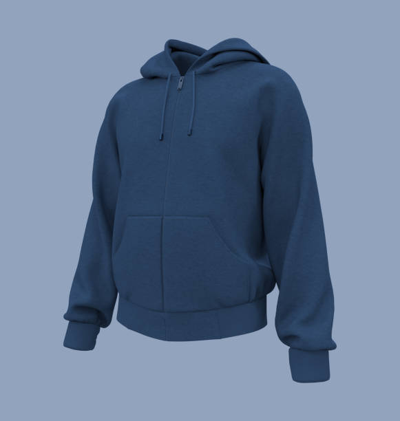 istock Blank hooded sweatshirt  mockup with zipper in front view 1307096786