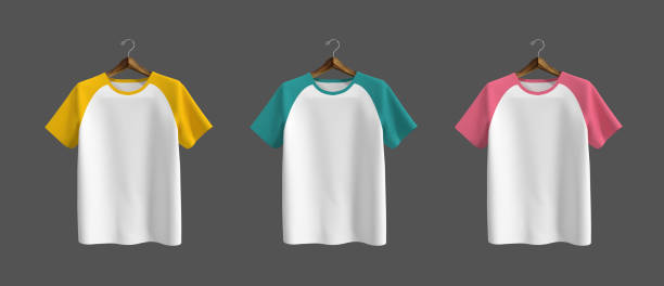 istock Short sleeves raglan t-shirt mockup in front view 1307097302