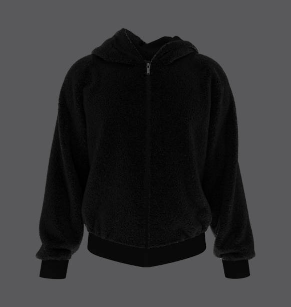 istock Fleece hooded sweatshirt mockup with zipper in front view 1307097310