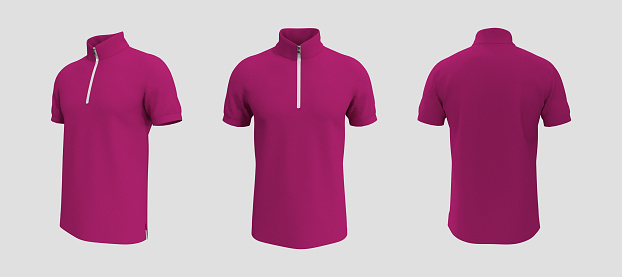Blank tracktop shirt mockup, track front and back view, 3d illustration, 3d rendering
