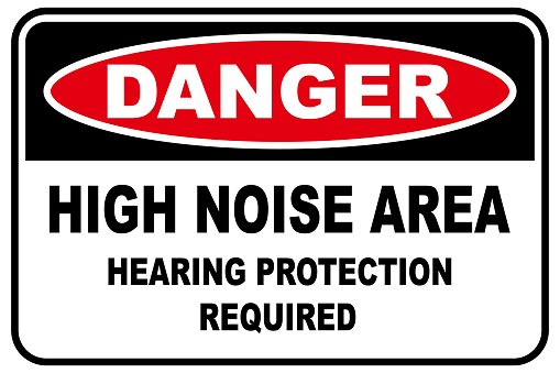 Vector illustration of a danger sign, High noise area
