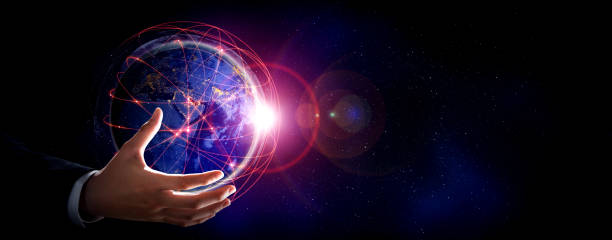 istock Global network connection covering earth with link of innovative perception 1307127833