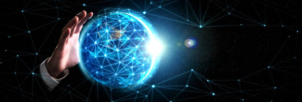 istock Global network connection covering earth with link of innovative perception 1307127841