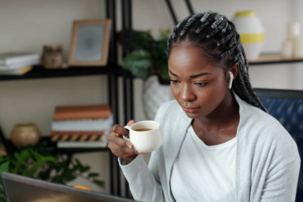 istock Businesswoman reading e-mails 1307128614