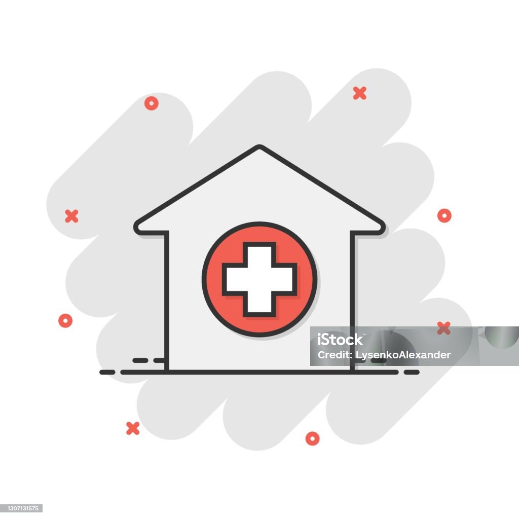 Vector Cartoon Hospital Building Icon In Comic Style Infirmary Medical  Clinic Sign Illustration Pictogram Health Business Splash Effect Concept  Stock Illustration - Download Image Now - iStock