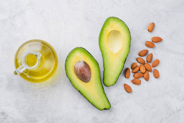 istock Avocado almond oil top view 1307135950