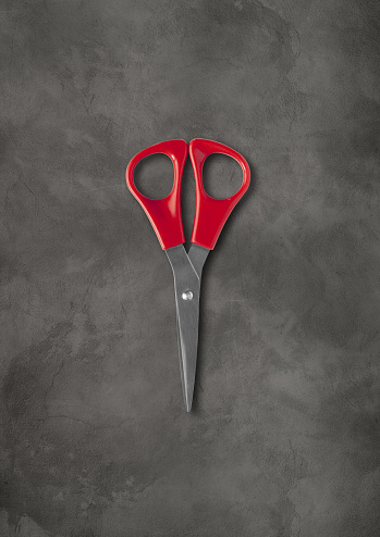 Pair of scissors mockup isolated on concrete background