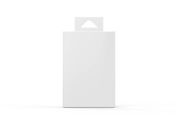 istock Blank paper box packaging with hang tab, mockup template on isolated white background, ready for design presentation, 3d illustration 1307138995