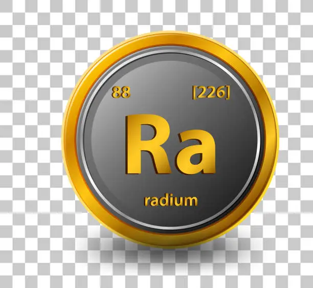 Vector illustration of Radium chemical element. Chemical symbol with atomic number and atomic mass.