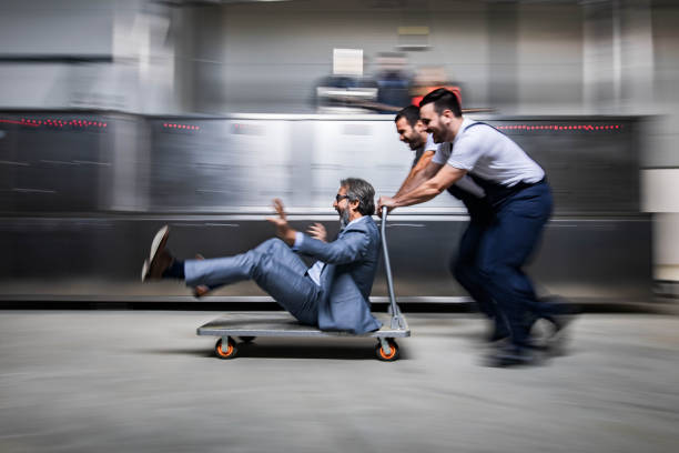 istock Fun day in blurred motion at the factory! 1307142263
