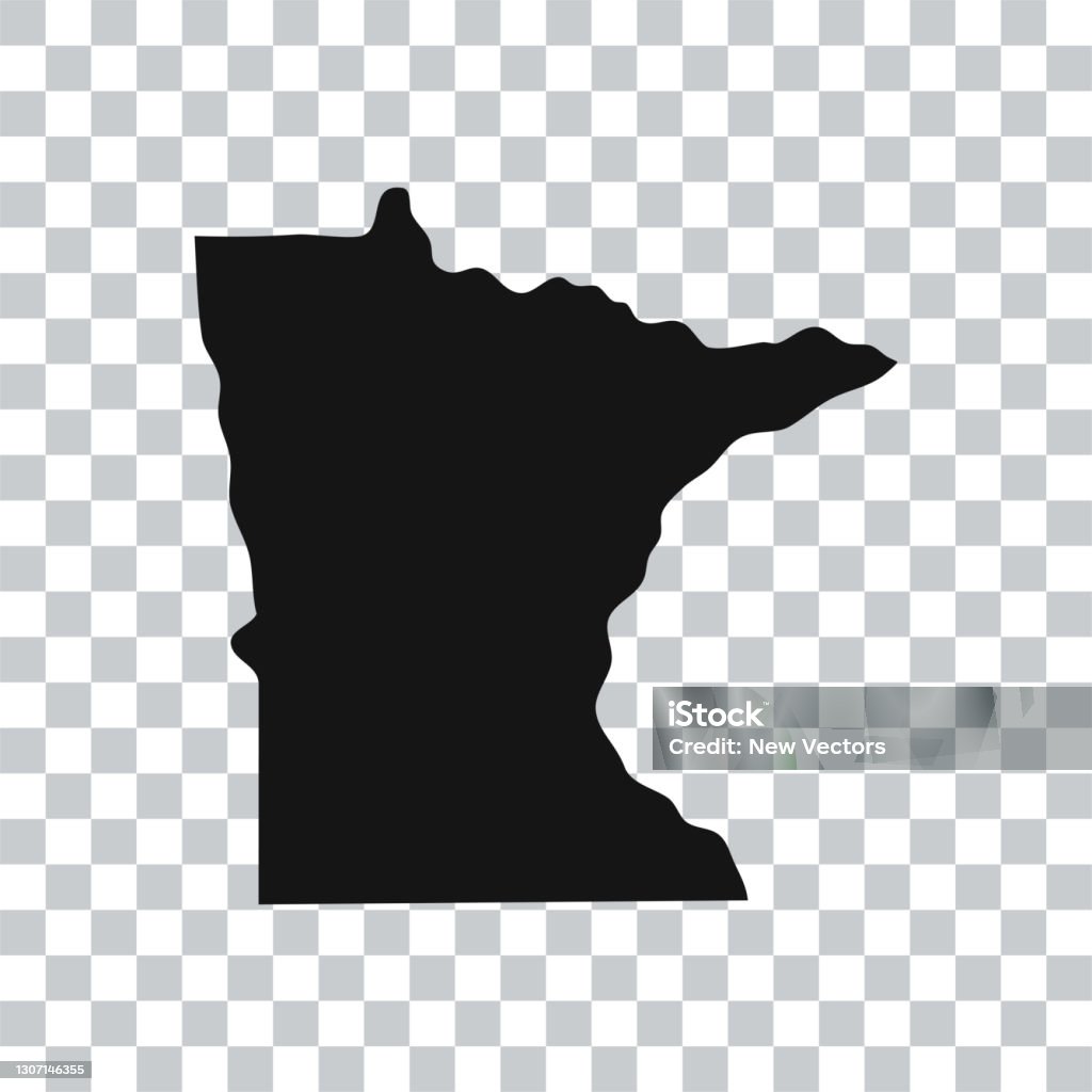 Minnesota Map Isolated On Transparent Background Black Map For Your