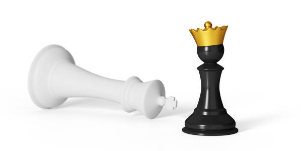 istock black pawn wins queen in chess isolated on white background 1307147746