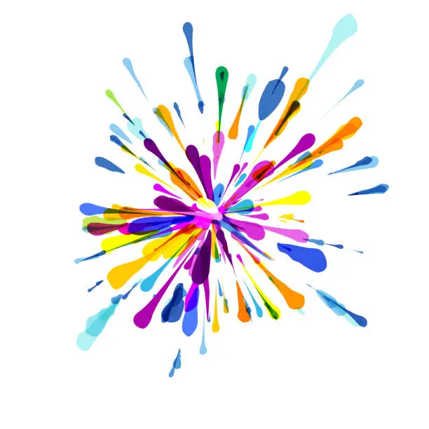 Vector illustration of Multi colored splash on white background