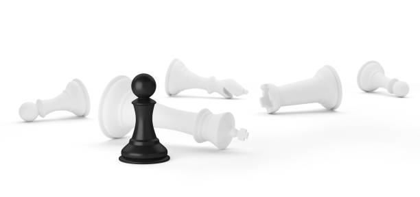 istock Chess pawn wins all enemies 1307147816