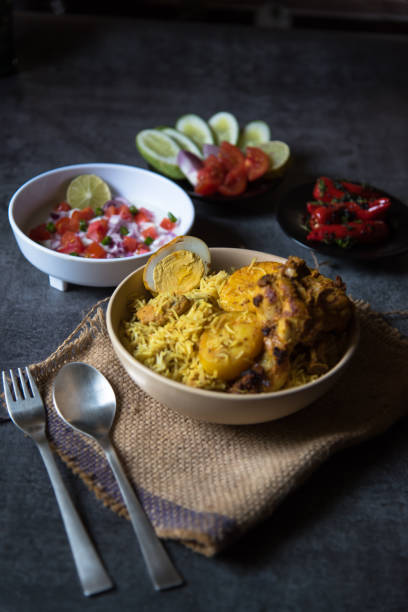 istock Close up of Mughal delicacy biryani or traditional rice 1307147921