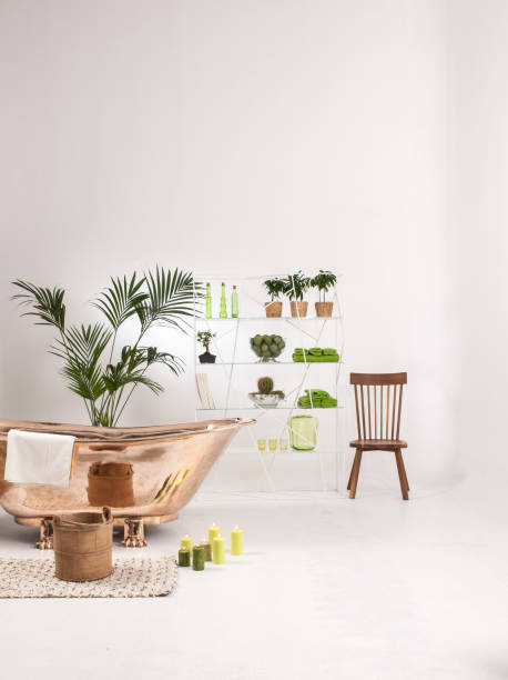 istock luxury bathroom interior decoration with bath tub 1307148894