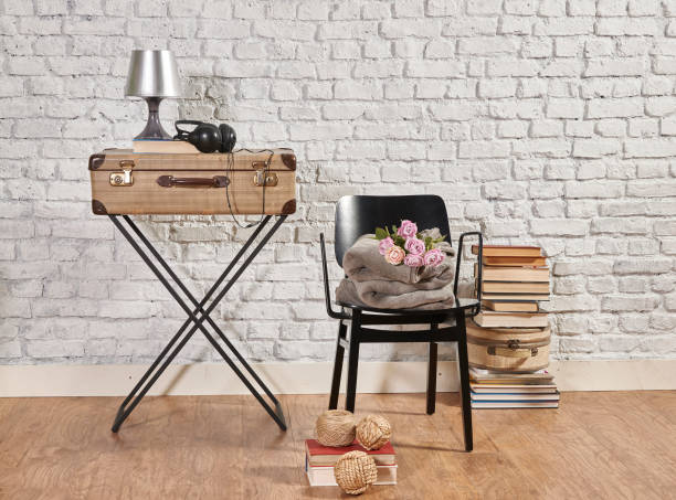 istock vintage style old suitcase behind brick wall 1307149030