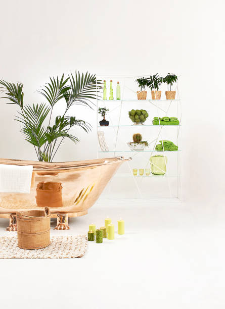istock luxury bathroom interior decoration with bath tub 1307149034