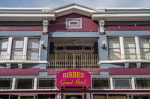 Bisbee, AZ, USA - November 17, 2019: The Bisbee Grand Hotel