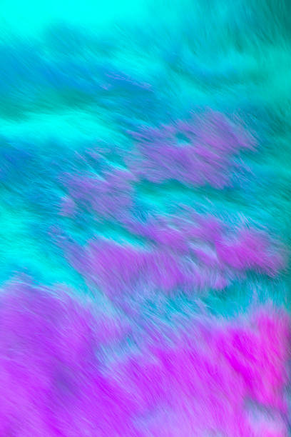 Colorful fur background in purple in blue pink colors. Colorful fur background. Ideal fur texture background with perfect modern and bright hue contrast of ultraviolet and turquoise for unique, aestethic luxury design vaporwave photos stock pictures, royalty-free photos & images