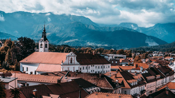 istock Old town Kamnik,Slovenia with mountains behind 1307155248