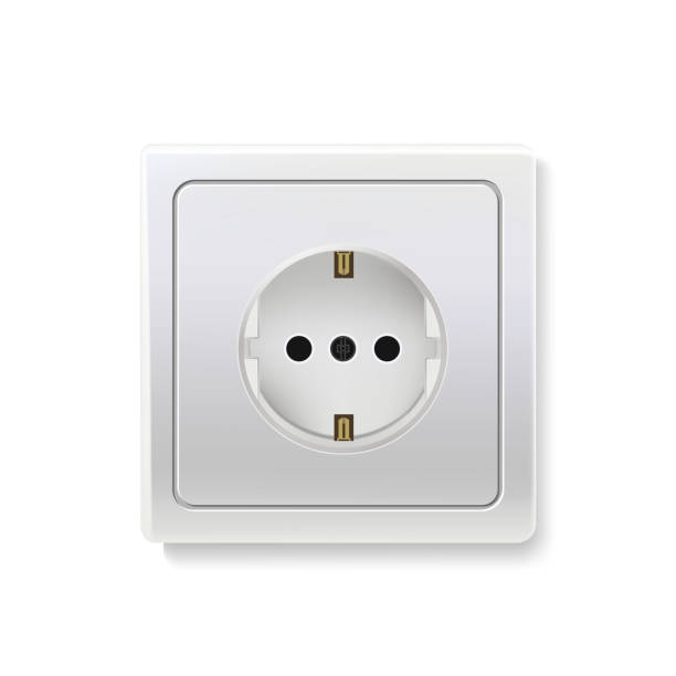 istock Outlet or socket. Electric power connector for plugs or power at home vector illustration. Household plastic device for energy and light production isolated on white background 1307156612