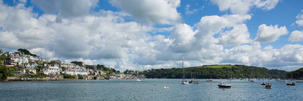 istock Fowey river and town Cornwall uk panoramic view 1307156639