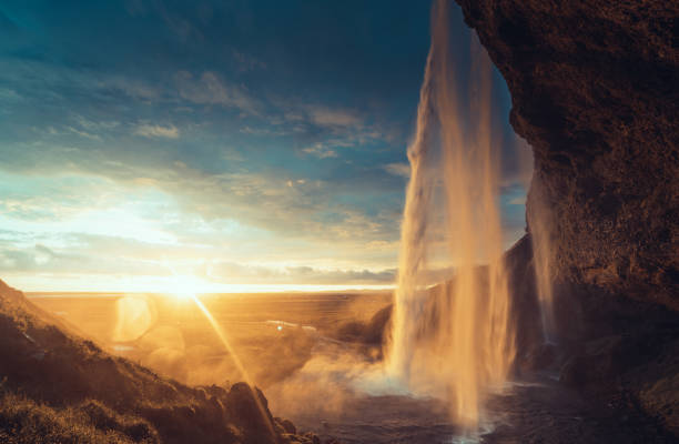 istock Seljalandsfoss waterfall at sunset, Iceland 1307159861