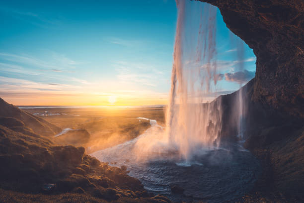 istock Seljalandsfoss waterfall at sunset, Iceland 1307159864