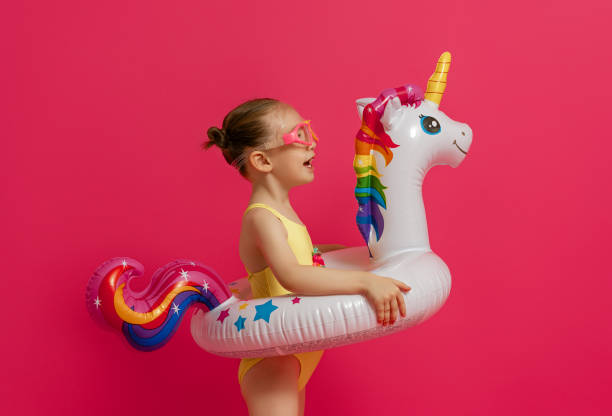 istock Happy child wearing swimsuit 1307161301