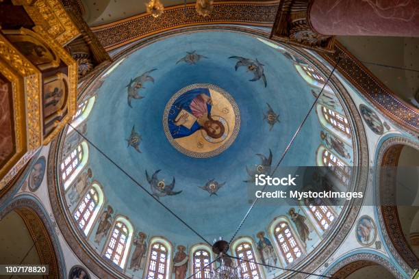 Coptic Cairo Interior Of The Dome Of The Church Stock Photo - Download Image Now - Coptic, Egypt, Painting - Art Product