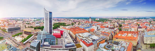 ライプツィヒ市 - 上からの眺め - leipzig europe germany western europe ストックフォトと画像